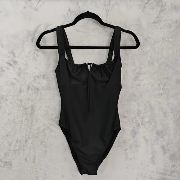 Miraclesuit Black One Piece Women Swimsuit Wireless Front Tie Sz US 10 Must Have - Picture 1 of 8